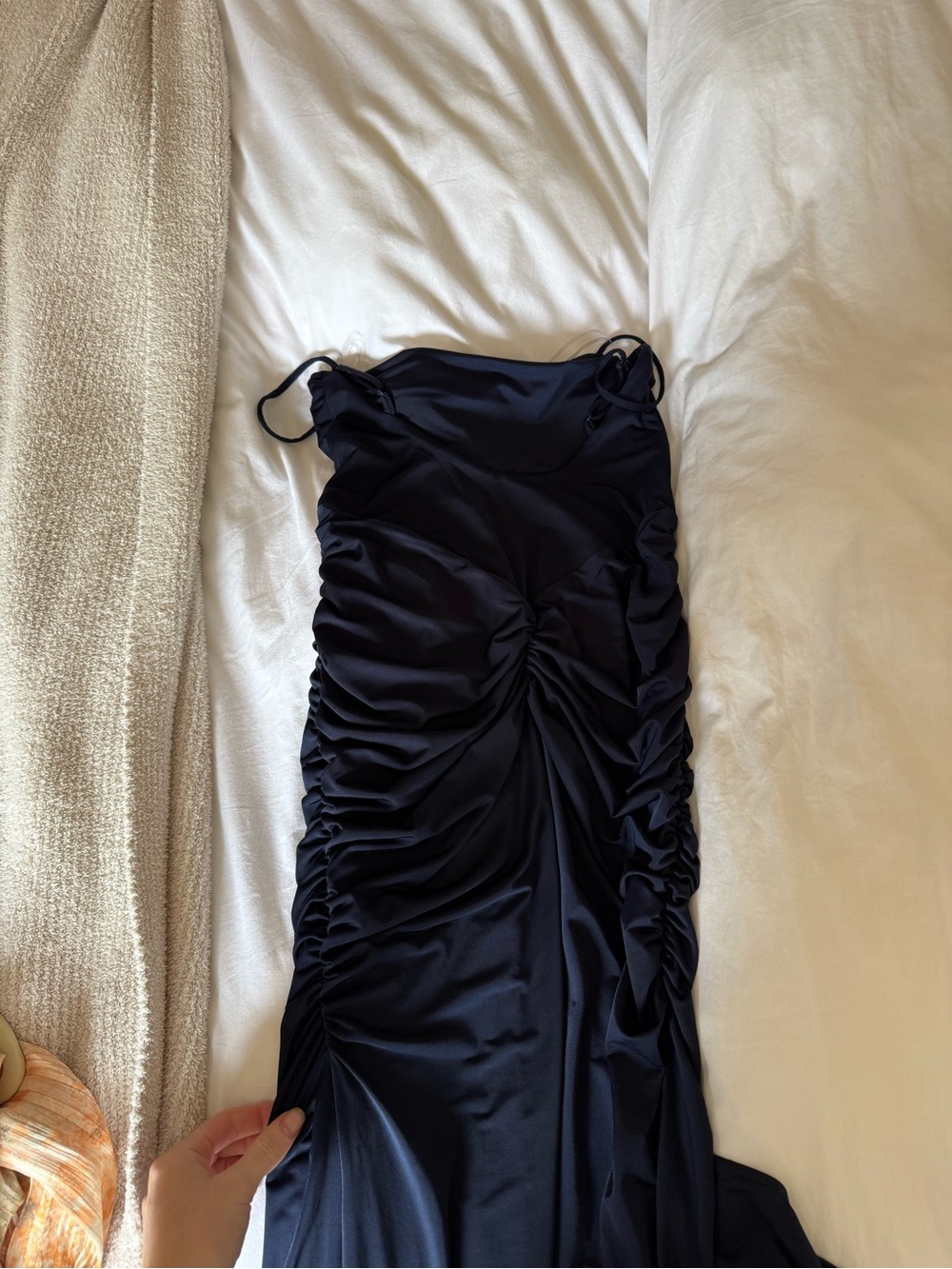 Meshki Black Slip Dress with Spaghetti Straps - Picture 5 of 6